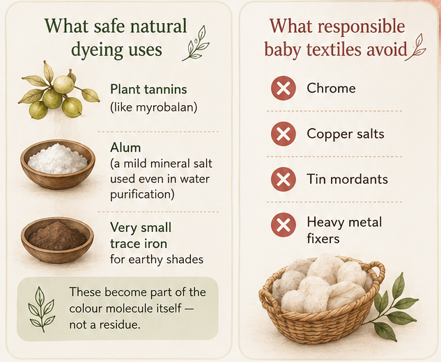 Are mordants in natural dyes safe for babies?