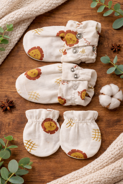 Organic Muslin Mittens and Booties Combo - choose your story!!!