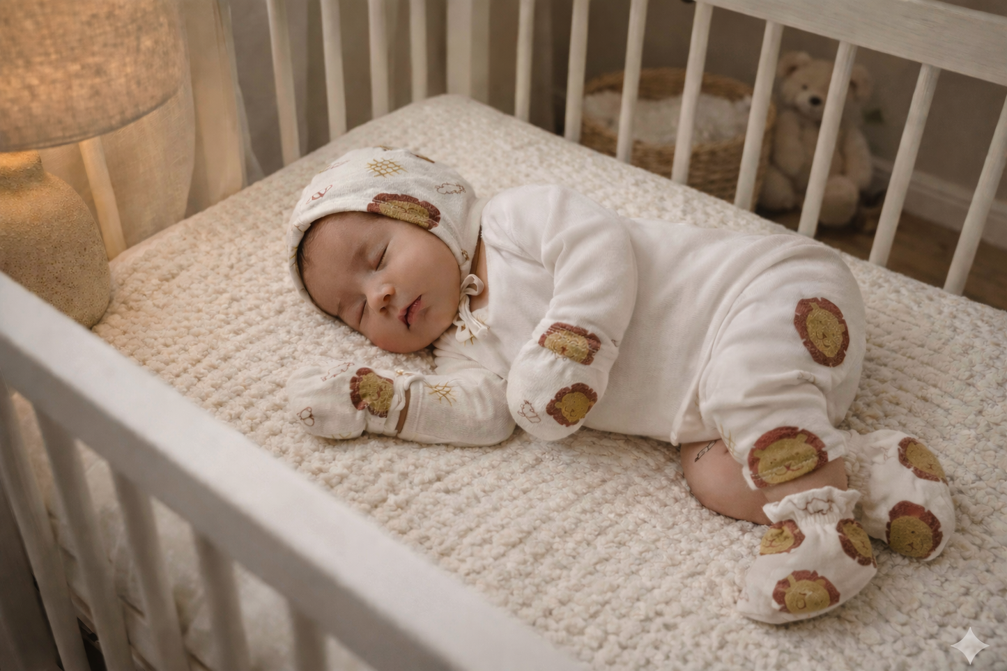 Combo- Organic Muslin Mittens, Booties and Cap - choose your story!!!