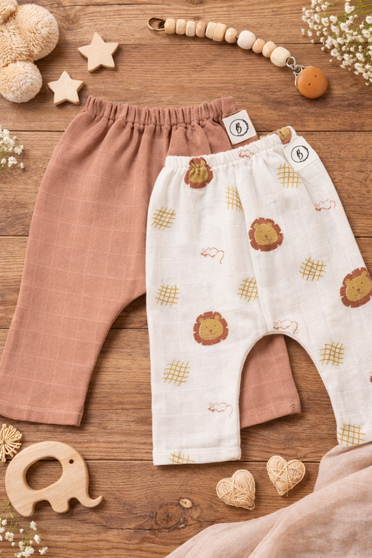 Organic Muslin Pants (set of 2) - choose your story!!!
