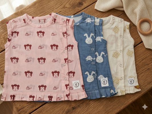 Organic Cambric Shirts- 3 print pack