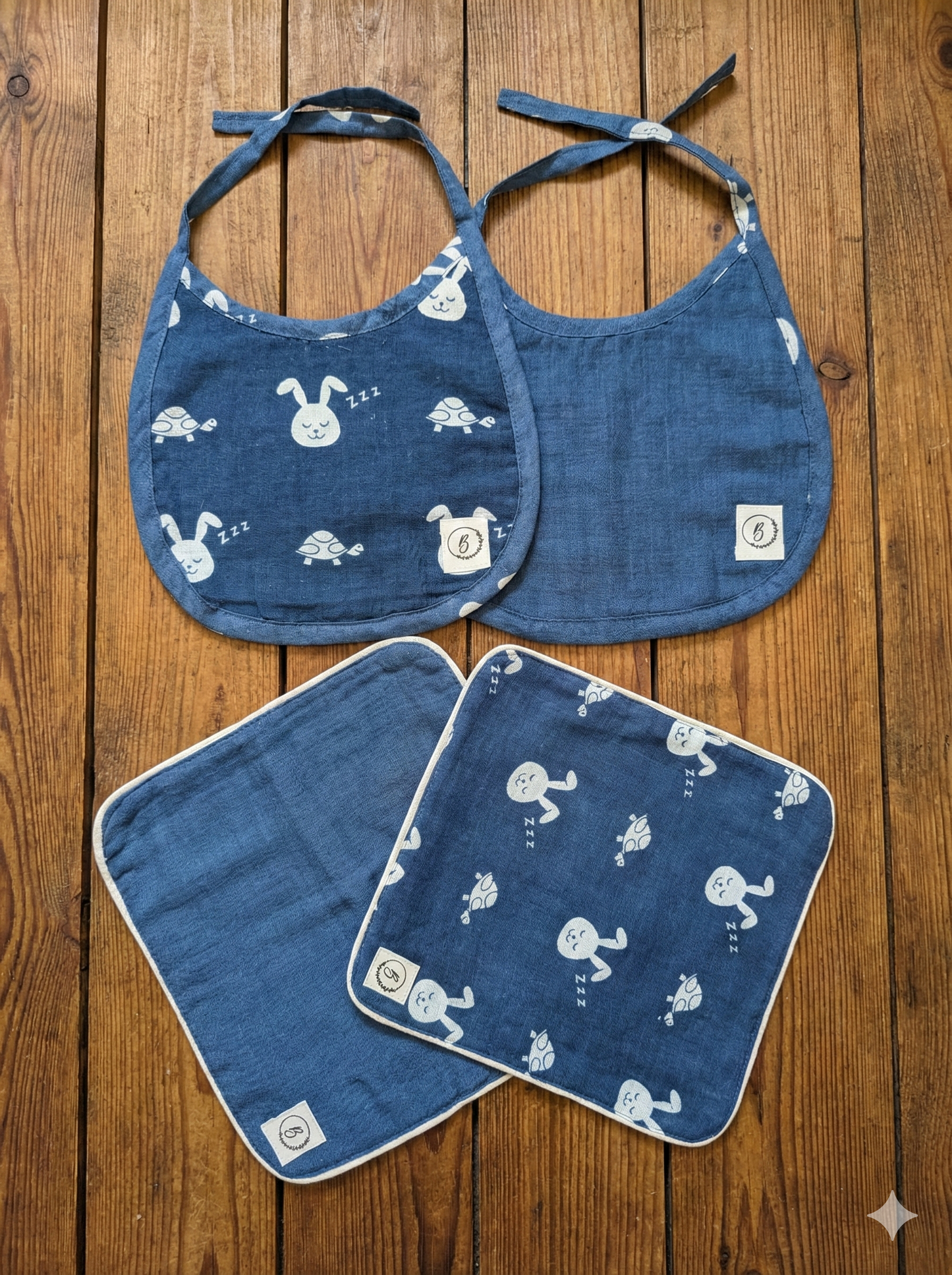 Combo-Organic Muslin Bibs and Napkins - choose your story!!!