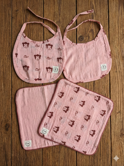 Combo-Organic Muslin Bibs and Napkins - choose your story!!!
