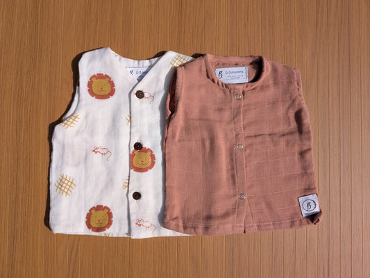 Organic Muslin Vests (set of 2) - choose your story!!!